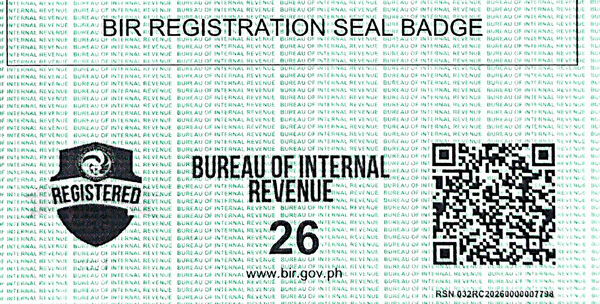 BIR Registration Seal Badge — Meals by Lily is registered with the Bureau of Internal Revenue